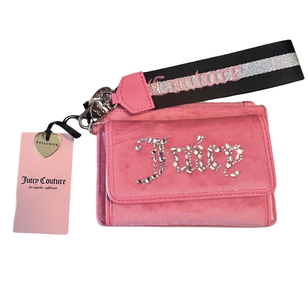 Juicy Couture Pink Lemonade Velour All That Glitters Wristlet Y2K McBling NWT